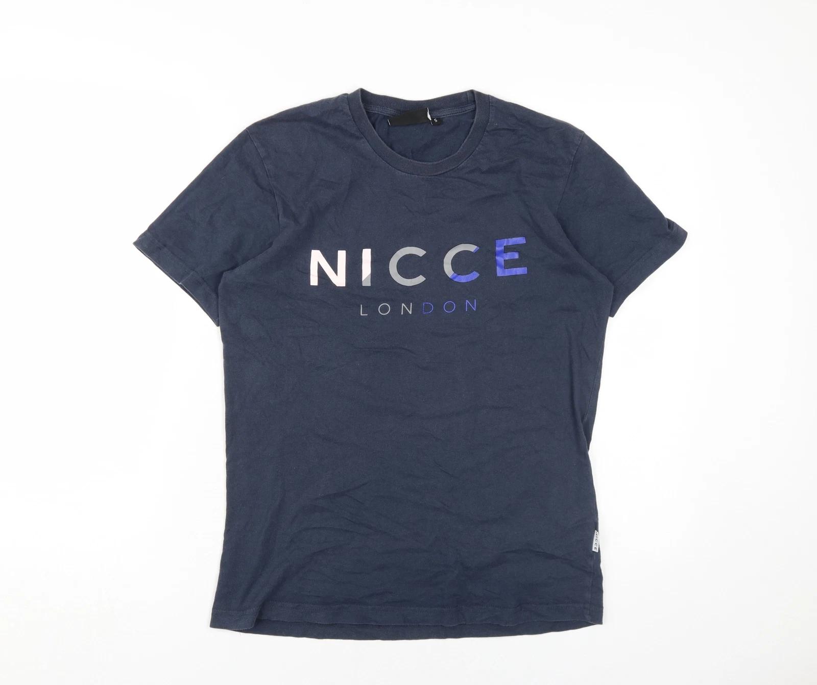 

Nicce Men s Blue Crew Neck T-Shirt, Size S, with Logo XL
