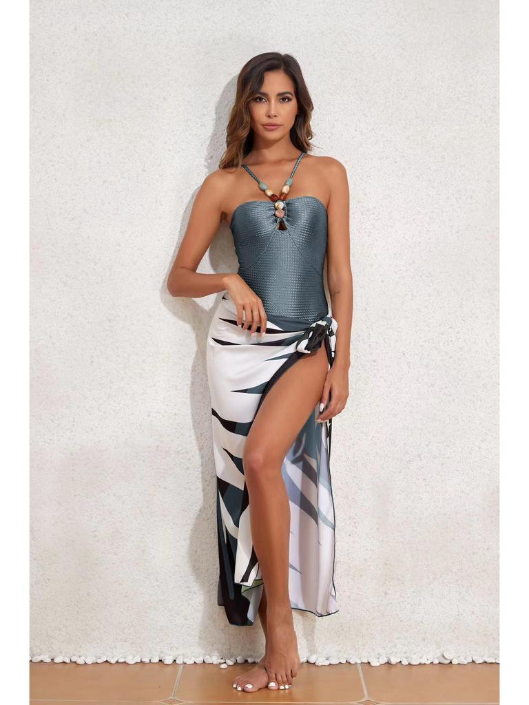 2024 Women's One-Piece Swimsuit: Slimming, Sexy, Sun Protection, Belly Covering, Gauze Skirt Bikini Set