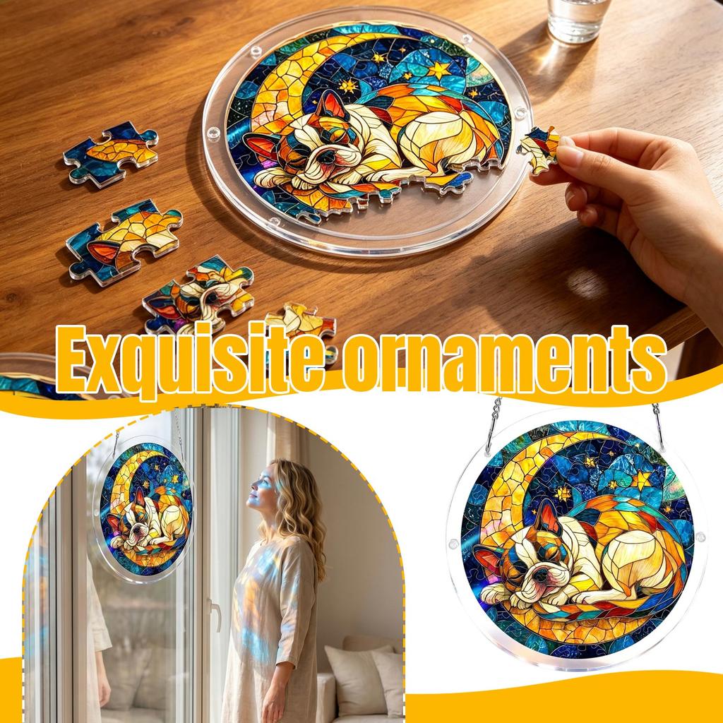 Acrylic Puzzle Window Decoration, 83-piece Acrylic Puzzle Garden Decoration, Birthday Gift Home Decor.