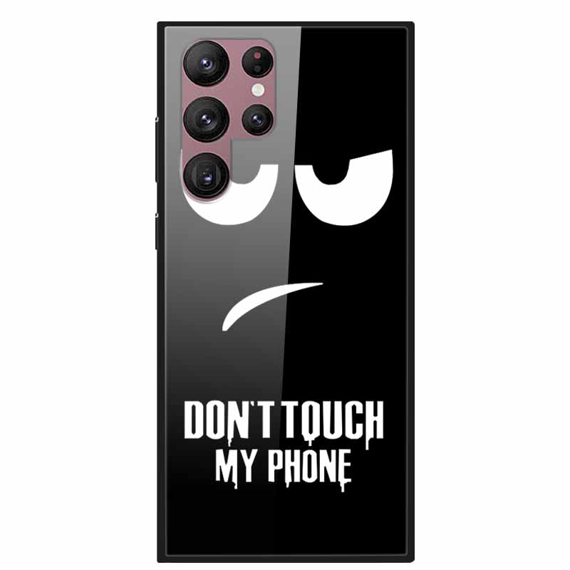 For Samsung Galaxy S22 Ultra 5G Phone Case Tempered Glass Back Cover Hard Case For Samsung  S22 Plus S 22 Capa Shell Funda Coque
