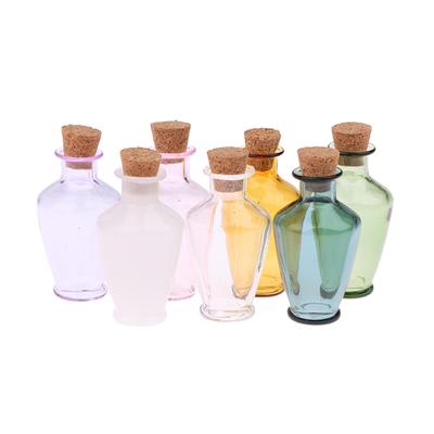 1:12 Puppenhaus Miniatur Glasvase Blumen Vorratsglas Weinflasche Wunschflasche mit Korken Wohndekor Spielzeug Puppenhaus Zubehör