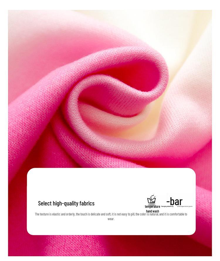 Girls' Gradient Sweatshirt Two-Piece Set - 2025 Spring & Autumn Fashionable Casual Outfit