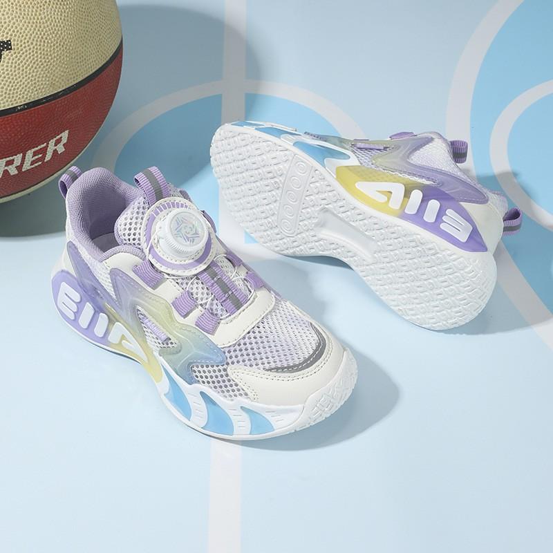 Youth style shoes Kids Breathable Mesh Running Shoes With Rotating Hook-and-Loop Boys Girls