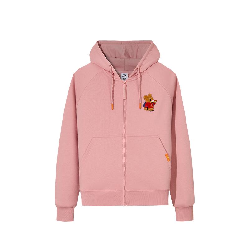 

Anta X Город Даймэй Коллаборация Серия Жизнь Толстовка на молнии с капюшоном Свободная с принтом Повседневная женская толстовка 162548730-2 S