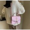 Monochromatic shoulder bag with tassel simple Western style square bag portable bag small bag