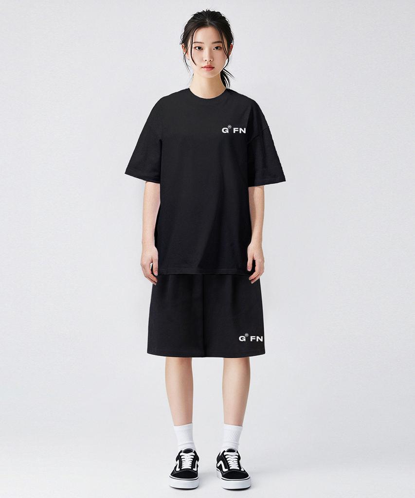 Geulaenpini Small Logo Oversized Short Sleeve T-Shirt - Black