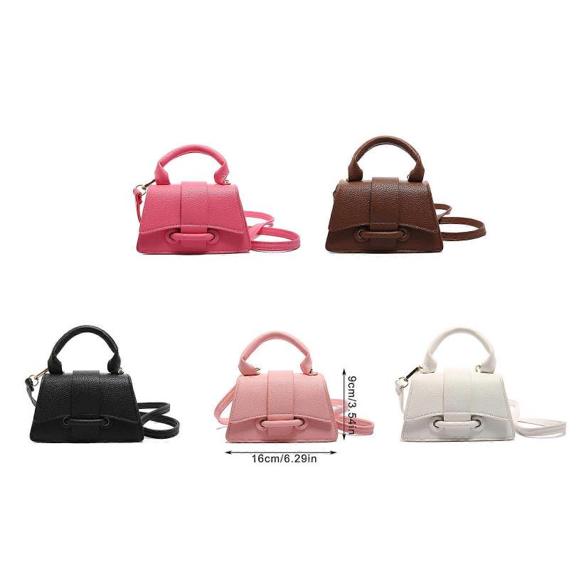 Korean Styles Crossbody Bag for Women Fashionable Daily Handbag with Top Handle Solid Color Shoulder Bag Work Bag White