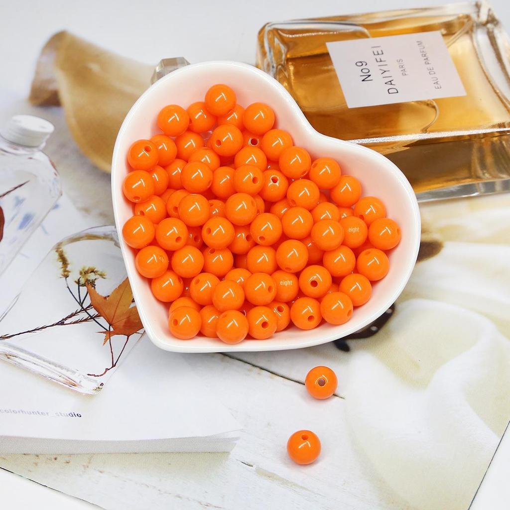 Acrylic Round Beads - Solid Candy Colors for DIY Jewelry Making and Crafts