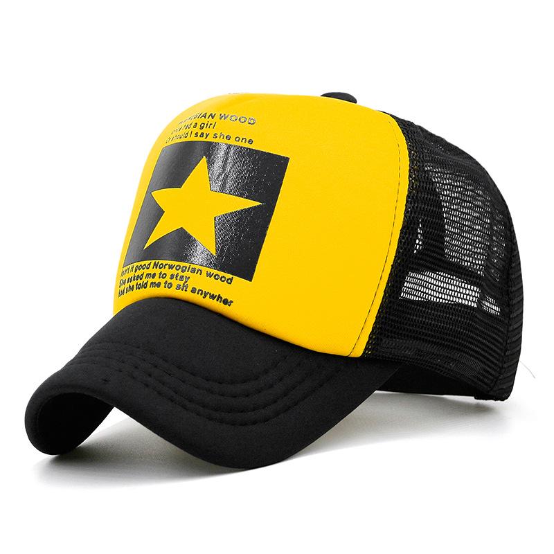 

Кепка бейсболка в корейском стиле с принтом звезд – Унисекс, летняя, для защиты от солнца, дышащая сетчатая кепка тракер Adjustable, 56-59CM