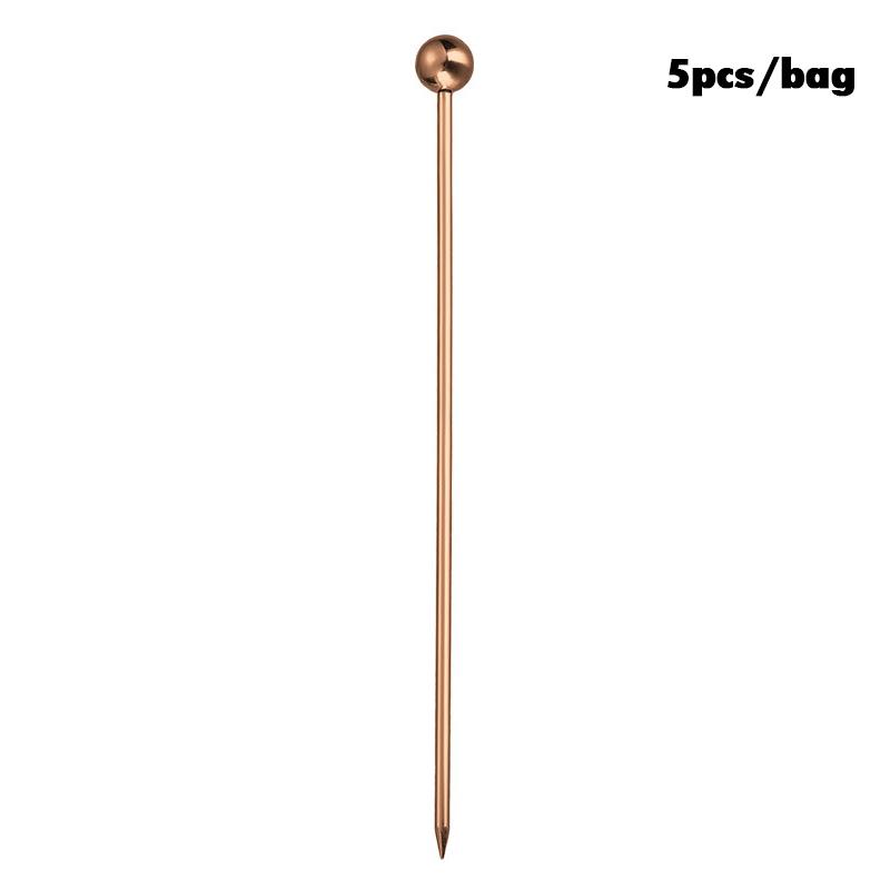 Wine Needle Cocktail Picks Stick Stainless Steel Fruit Picks Reusable Metal Cocktail Skewers Olives Appetizers Tools