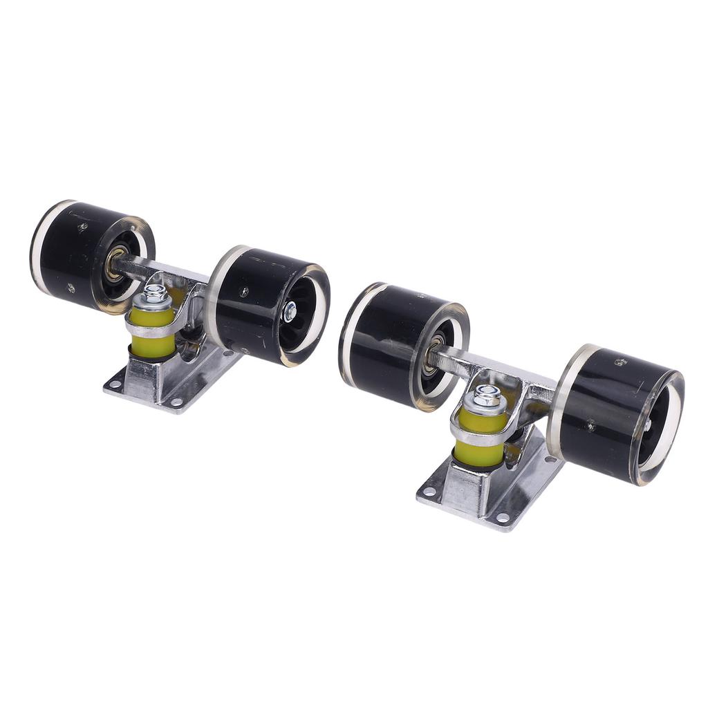 1 Pair Skateboard Trucks and Wheels PU Longboard 3.2 Inch Trucks Wheels Combo Set for Cruiser Aluminum Alloy 55x45mm