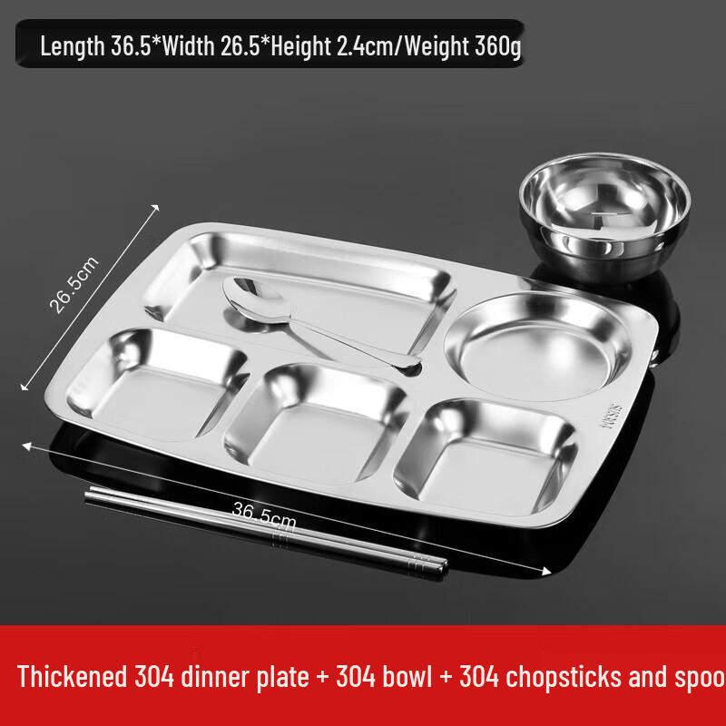 Yuanbin Yanno 316 Stainless Steel Divided Canteen Plate