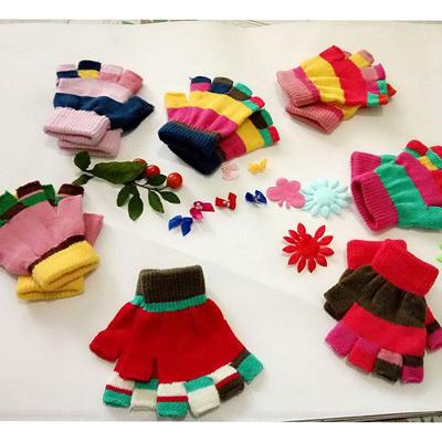 New Autumn and Winter Children's Knitted Warm Gloves Students Colorful Gloves Knitted Gloves