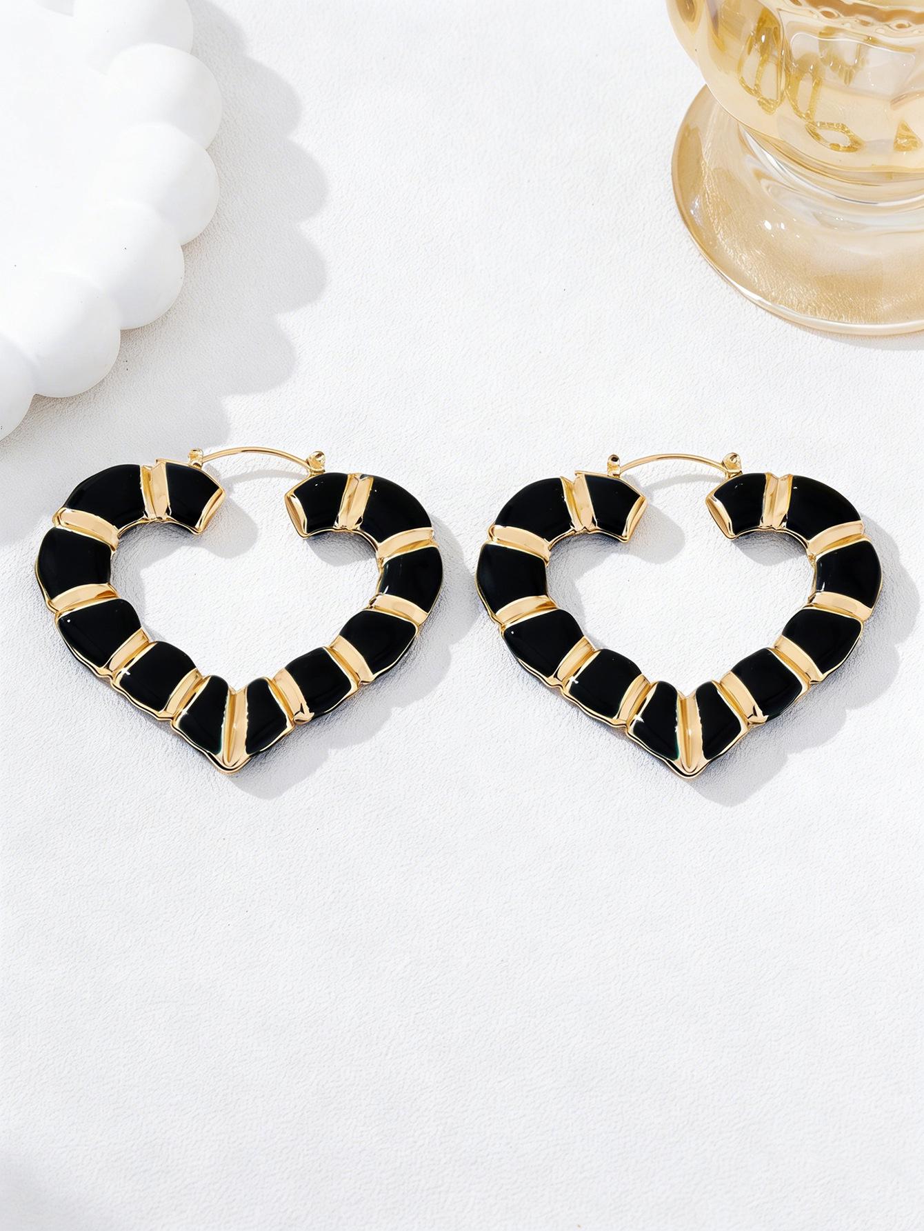 Enamel Heart Drop Earrings - Versatile, Stylish, and Personalized Colorful Studs