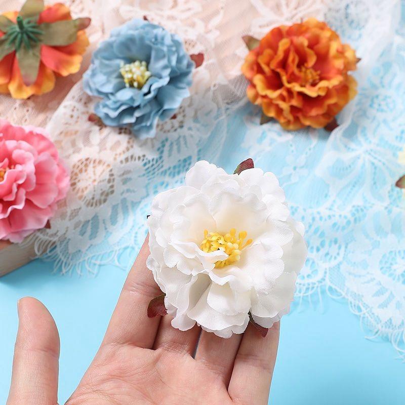 5/10PCs Artificial Flowers 6.5cm Silk Fake Flowers Heads for Home Room Dceor Garden Wedding Marriage Decoration Gifts Accessory