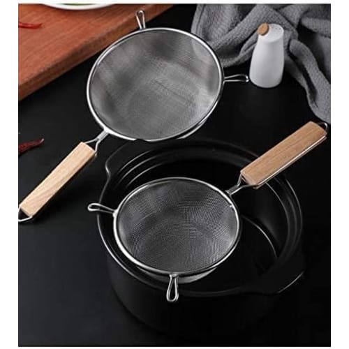 Stainless steel strainer, crush and strain soup, sturdy, perfect for baking, smooth, tempura, scoop, oil drainer, colander, strainer with handle, oil