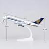 20cm Metal Plane Toy A380 Singapore Airlines Miniature Airplane Alloy Material Aviation Simulation Replica Collectible Aircraft