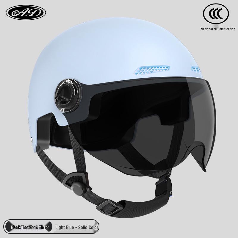 Certified Electric Motorcycle Safety Helmet for Men & Women, Gray, All-Season, Sun Protection