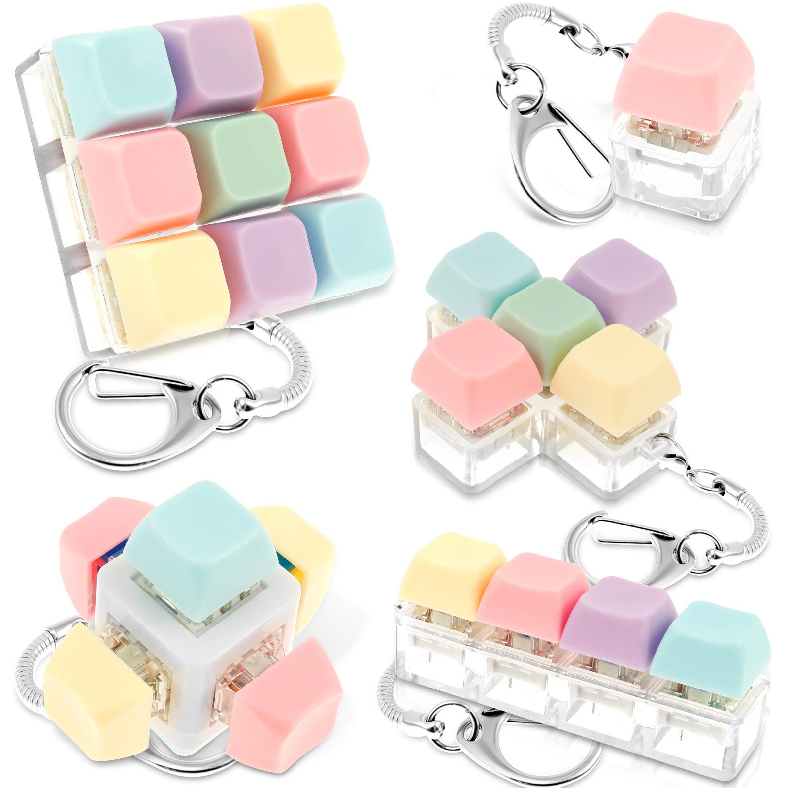 

5pcs Keyboard Keychain Fidget Toy Fidget Clicker Decompression Toys Button Stress Relief Gifts for Adult to Relief Stress