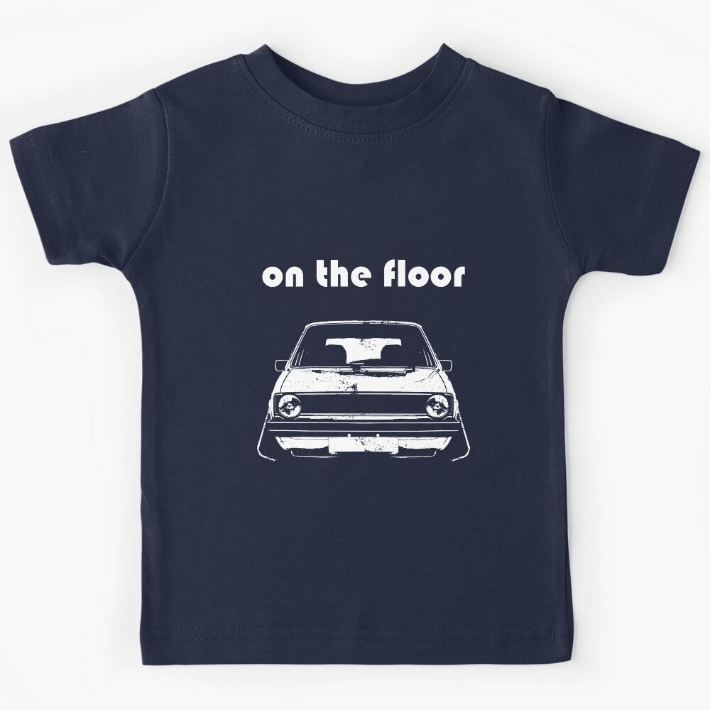 Classic car stance tuning on the floor Kids T-Shirt 150