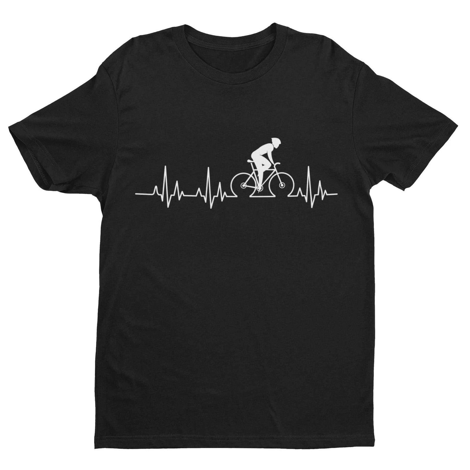 Cycling Pulse Heartbeat T Shirt Gift For Cyclist Bike Dad Gift Idea Cycle Funny L