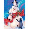 Fai da te Cartone Animato Pupazzo di Neve Pittura Diamante 5D Trapano Rotondo Completo Babbo Natale Ricamo Diamante Regalo di Natale Kit di Ricamo Regalo