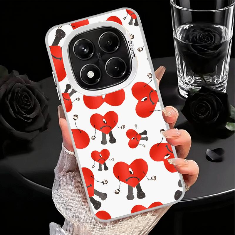Bad Bunny Heart Shockproof Phone Case for Xiaomi Redmi Note 15 14 13 12 Pro Plus 11 11S 11T 5G Cover Anti Fall Fundas
