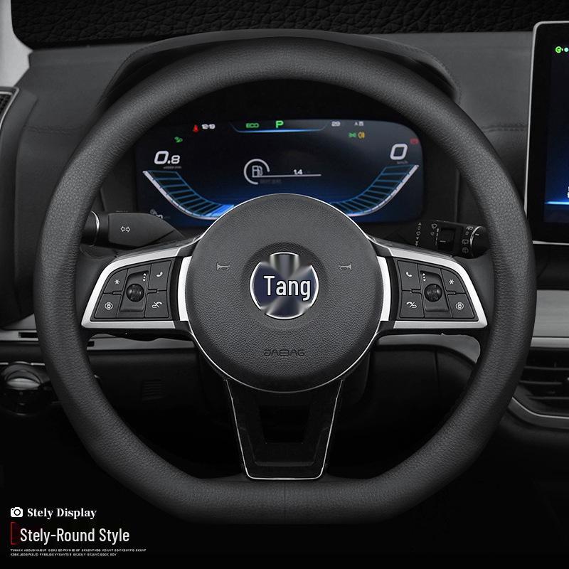 Suitable Leather Steering Wheel Cover for BYD Tang, Song, Qinplus, Han, and MAX - All Seasons, New Energy Models