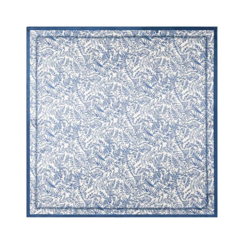 TXRMDX Men s Blue & White Floral Mulberry Silk Scarf One Size