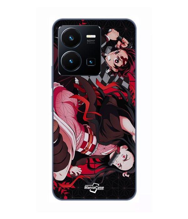 Coque Pour Vivo Y35 4G demon slayer tanjiro nezuko attaque combat Maniacase