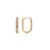 Earrings - LUXENTER - Moer - 18k Yellow Gold - White Zirconia - Half Hoop 19.6 Mm