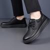 Leather shoes new winter British style soft sole wear-resistant casual shoes black sports board shoes
