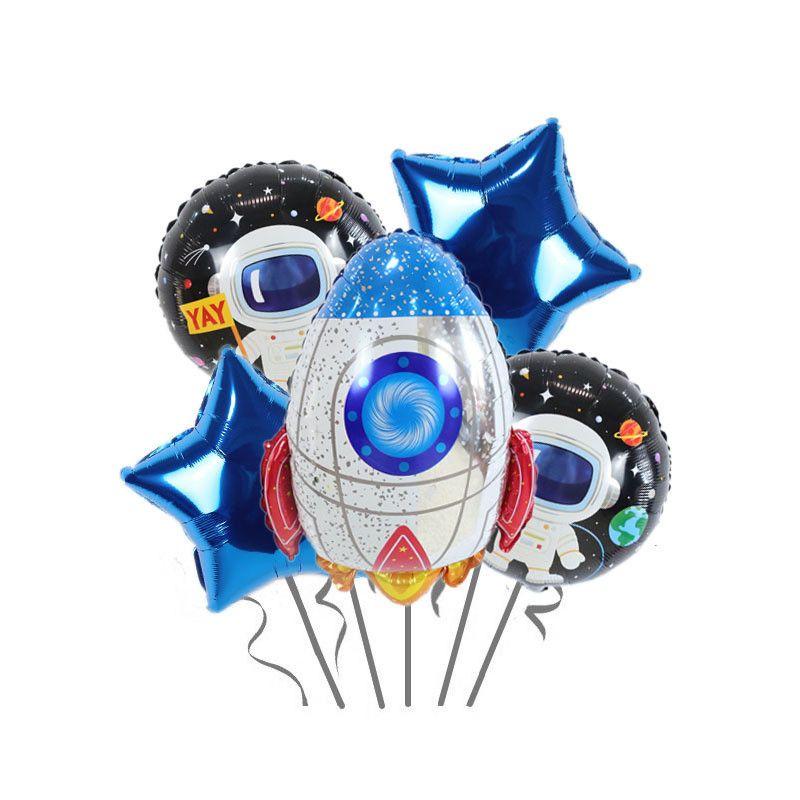 

Astronaut-themed Spaceship Aluminum Film Balloon Set for Children s Birthday Party Decoration rocket 5-piece set 02