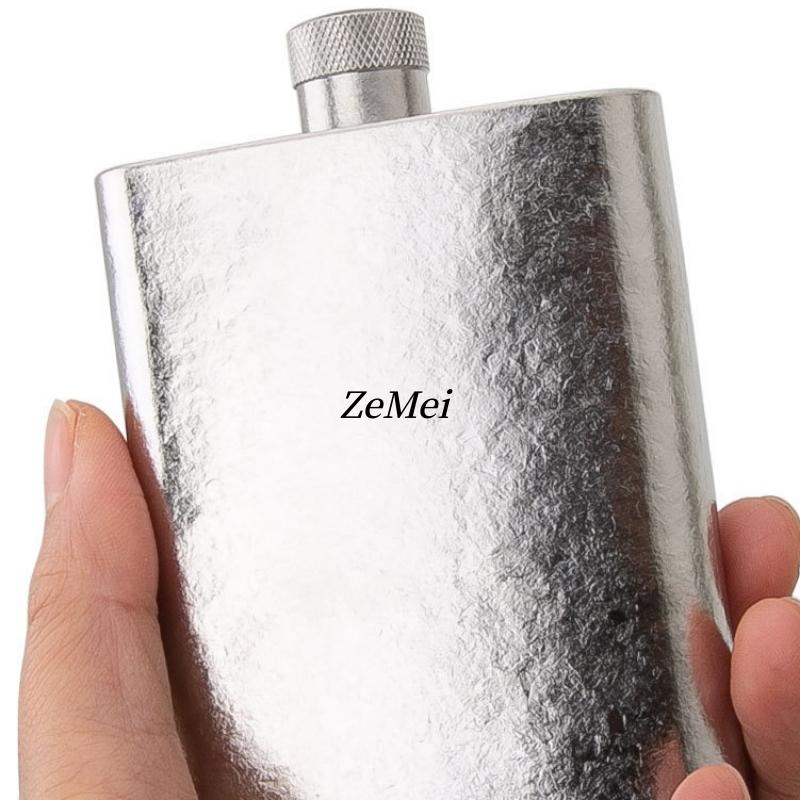 Portable Pure Titanium Hip Flask,3.4oz Spirits Vodka Cup Outdoors Whiskey Hip Flask,Flat Shape Flagon Men Gift Multiple Options