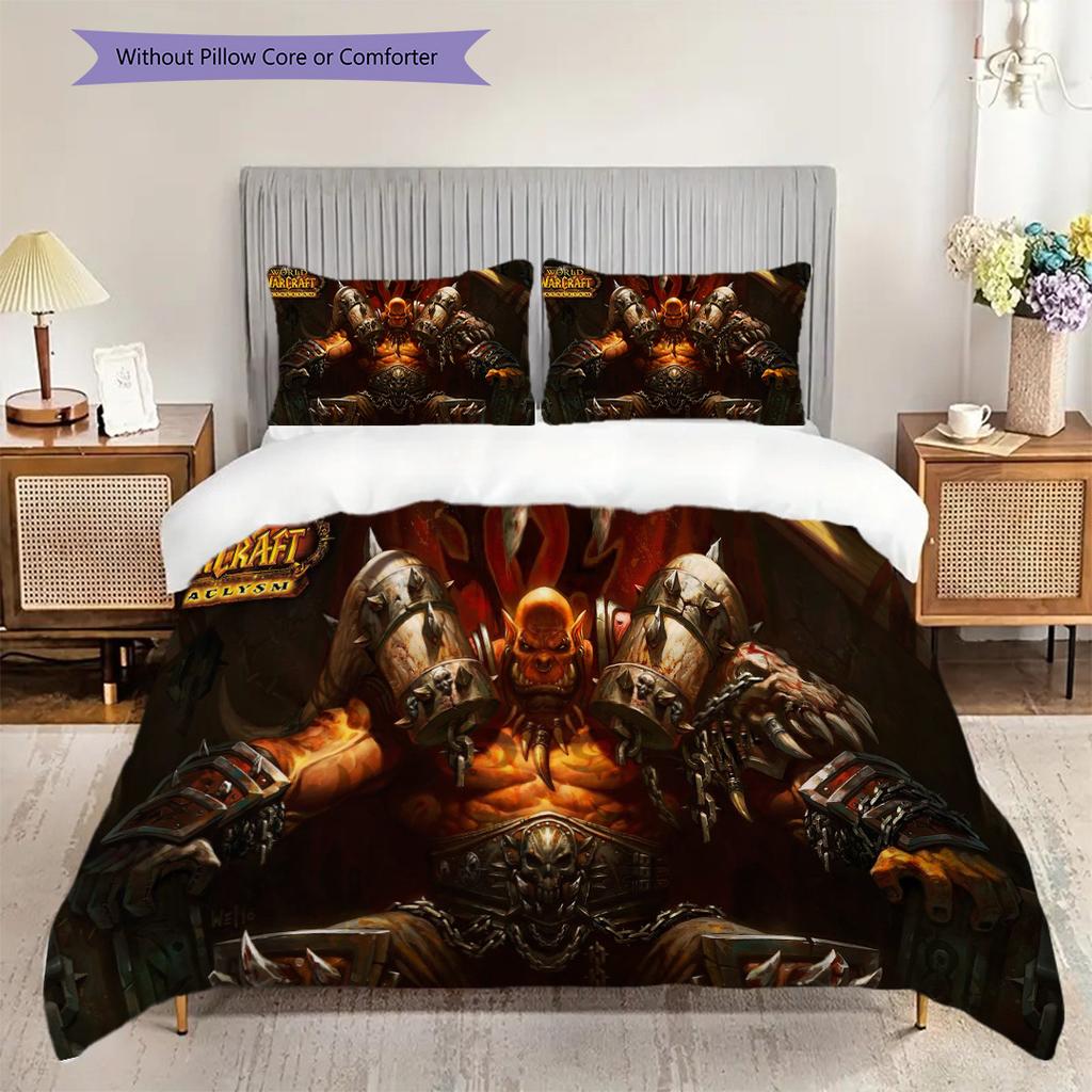 Epic Fantasy Battle Scene Bedding (1 * duvet cover + 2 * pillowcase, without core) 2D Flat Soft and comfortable Bedding set Christmas birthday gift