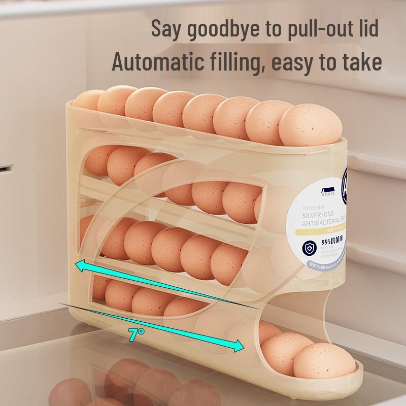 Automatic Slide-Down Egg Holder for Refrigerator Door