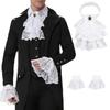 Detachable Victorian Lace Jabot Vintage Style Collar Cuffs Set Fancy Dress Parties