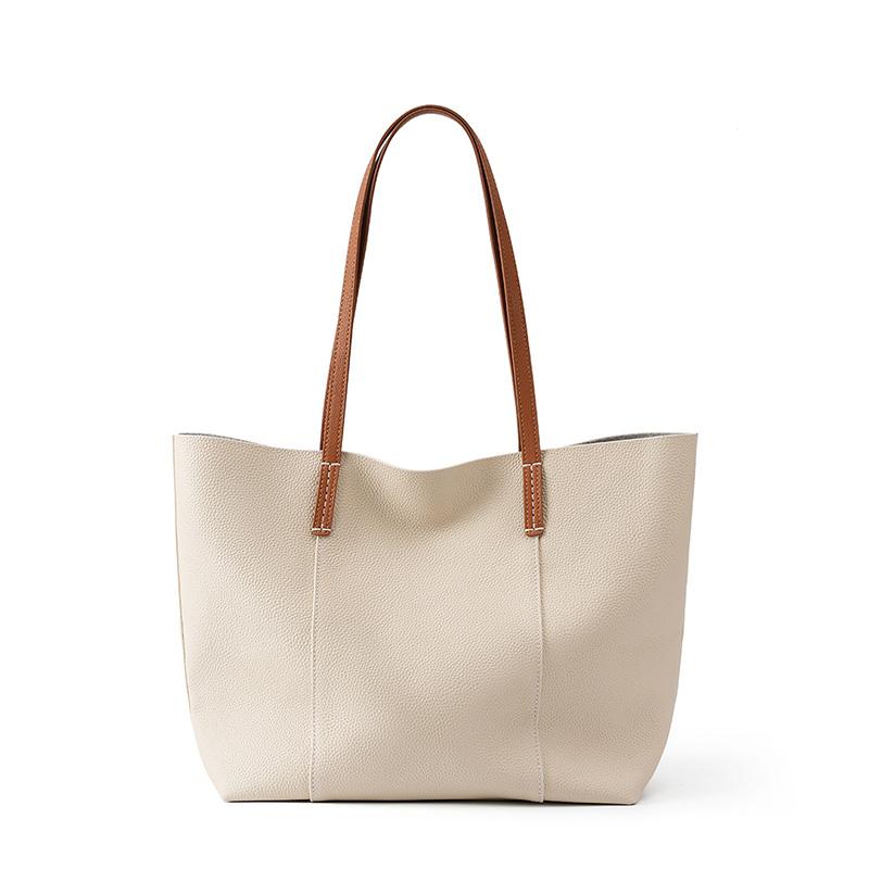 Cowhide Tote Bag Luxury Designer Genuine Leather Women's Bag Fashion Large Capacity Removable Women Shoulder Bags