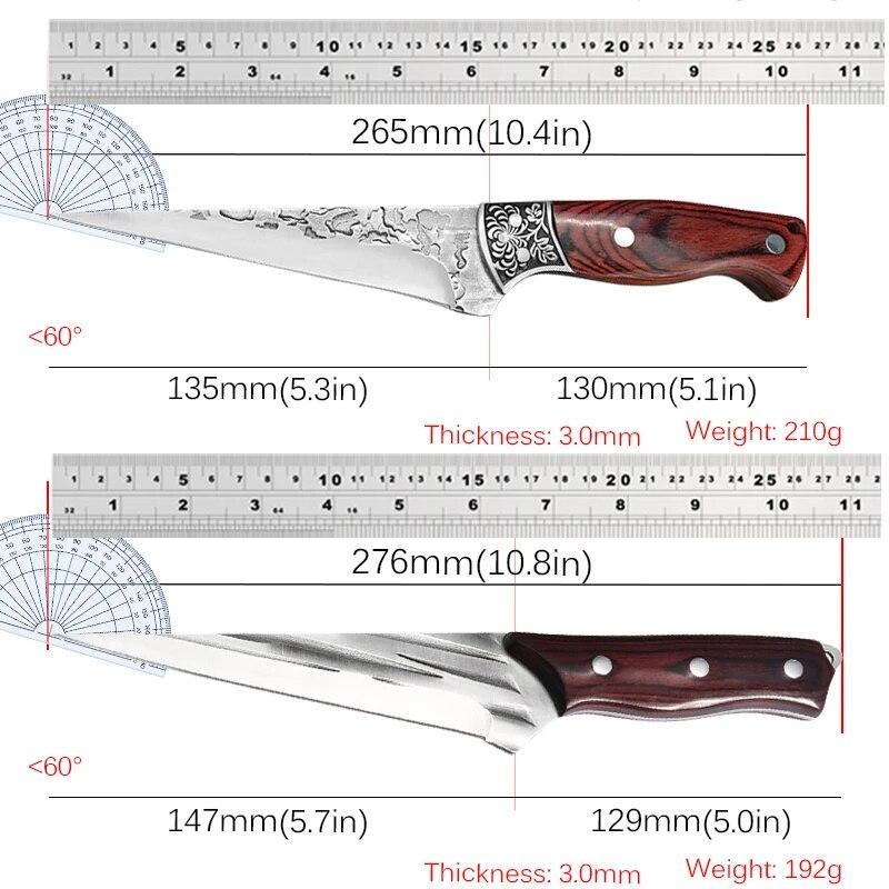 Geschmiedetes Küchen-Fleischbeil, Edelstahl, Ausbeinmesser, Metzgerbeil, Gemüse- und Obstschneidemesser, scharfes Obstmesser