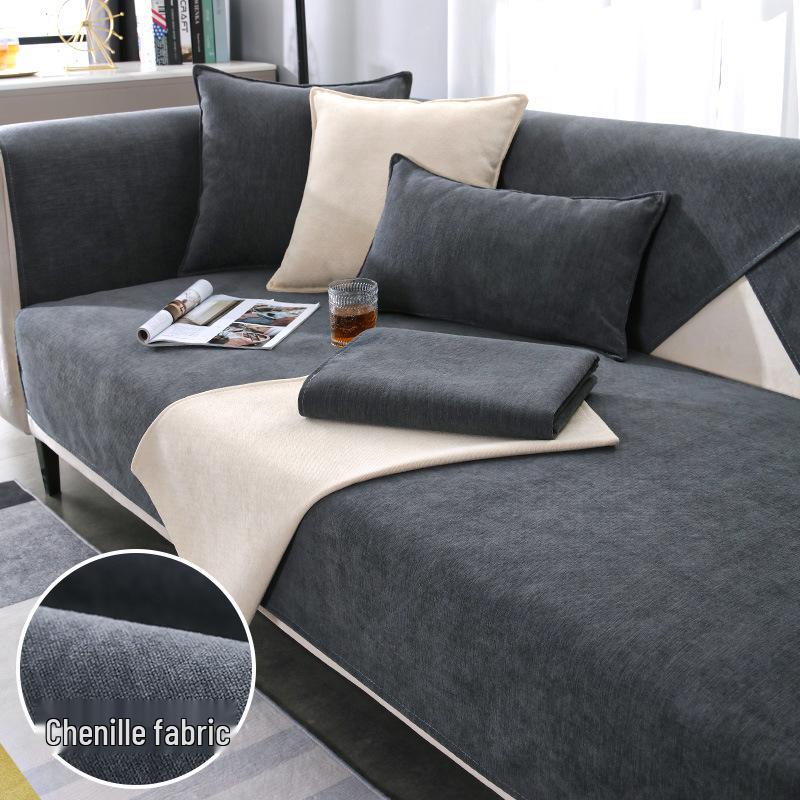 Four Seasons Universal Non-Slip Chenille Sofa Cushion & Backrest Cover - 2025 New Style