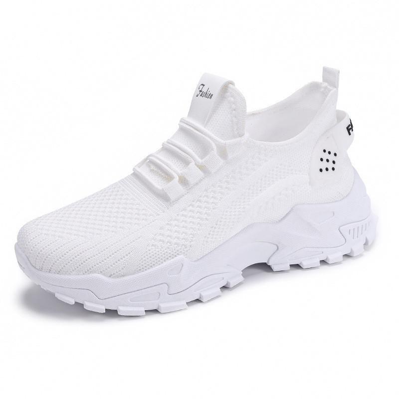 Women's shoes spring new foreign trade large size shoes fly-woven breathable casual shoes soft sole not tired feet dad shoes