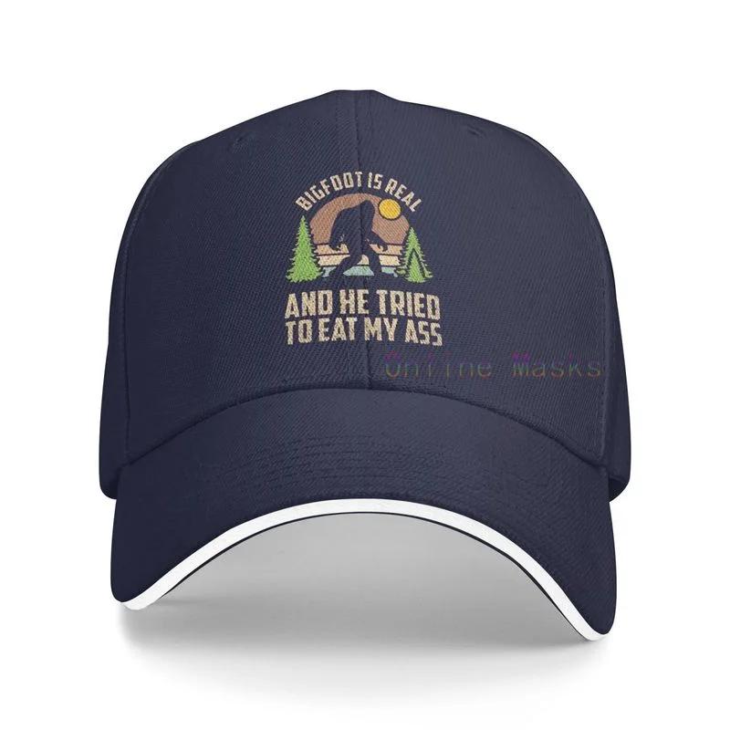 Bigfoot istnieje naprawdę i próbował zjeść mi tyłek Czapka baseballowa Unisex Vintage Czapka typu trucker Regulowane kapelusze kowbojskie dla mężczyzn i kobiet