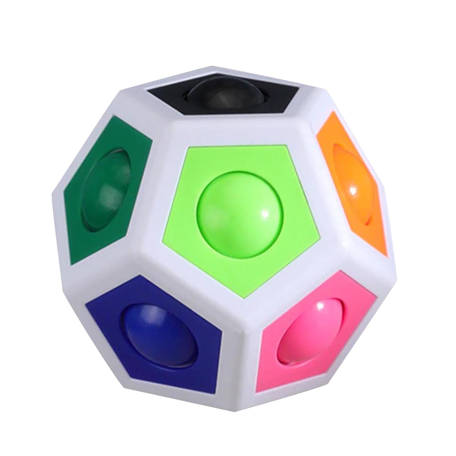 

Rainbow Puzzle Pressing Block Polyhedron Decompression Toy To Restore The Color Brain Game Gift For Kids Killing Time белый