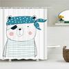 Cartoon Lovely Printed Fabric Shower Curtains Cute Rabbit Animal Bath Screen Waterproof Products Bathroom Decor With Hooks