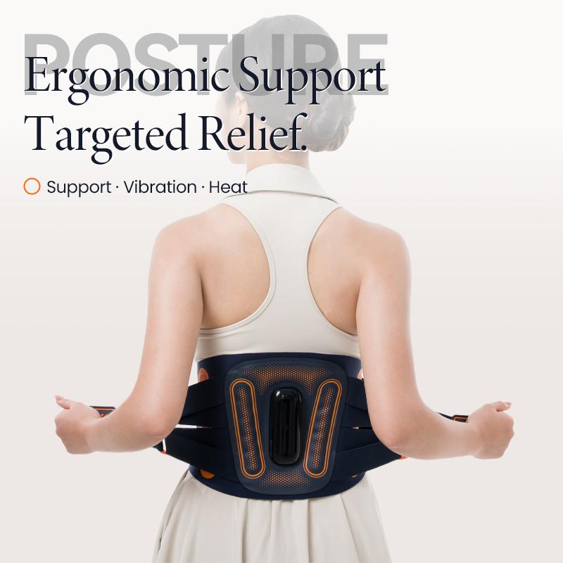 Customization Back Support Massager Device Electrical Massage Belt Heating Light Therapy for Waist Slimming Muscle Training