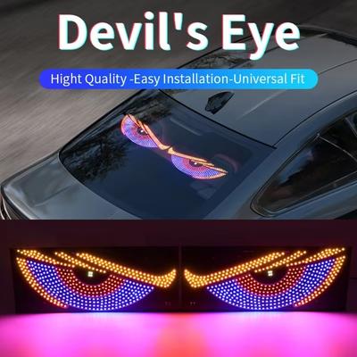 Car Devil's Eye Light RGB Dynamic Demon Eye Decorative Light Led Display Decor Pixel Panel Windshield USB 5V Multi-Mode Lamp