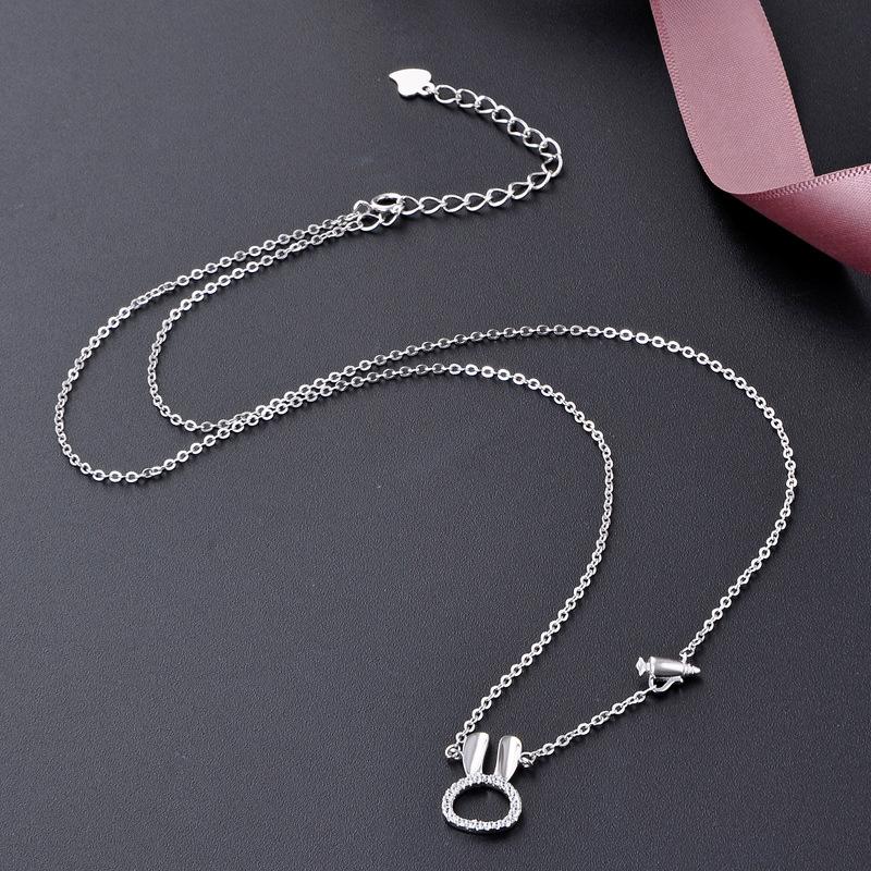 Lindon 925 Sterling Silver Classic Women Necklace Pendant Zircon Fashion Gift