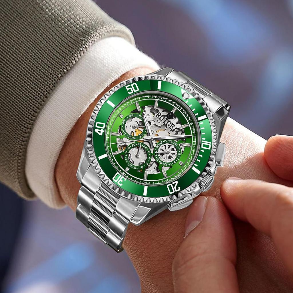 Men's Watch Fully Automatic Mechanical Watch Hollow Fashion Waterproof Student Male Watch Water Ghost Series Tourbillon Clock