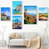 Modern Amalfi Italy Famous Travel Posters Palermo Vintage Puglia Cinque Terre Travel Prints Canvas Wall Pictures Home Room Decor