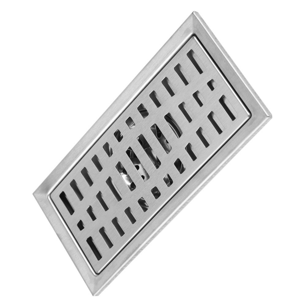 Rectangle Floor Drain Stainless Steel Tile Insert Drain Durable Hair Strainer Kitchen